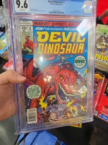 Graded Devil Dinosaur comic held at the show